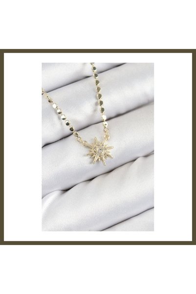 northcity n Gold-Colored Women's Necklace with a North Star Design, Featuring...