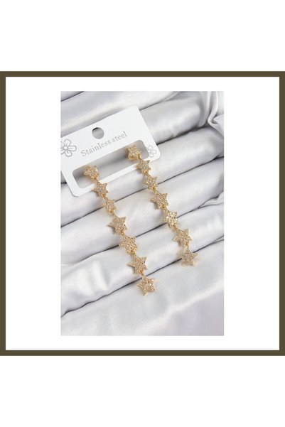 northcity n Gold-Colored Women's Earrings with Rice-Shaped Zircon Stones and ...