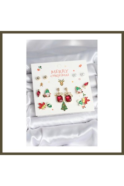 northcity n 8 Pairs of New Year's-Themed Women's Earrings BX