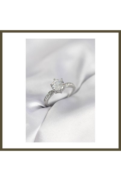northcity n Silver-Colored Women's Single-Layer Solitaire Ring with Zircon St...