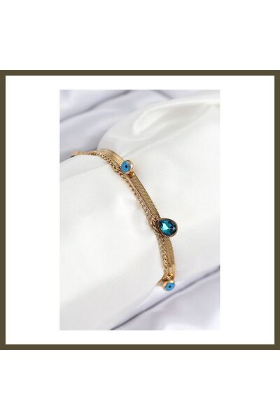northcity n 316L Stainless Steel Evil Eye Bead Model with Detailed Blue Zirco...