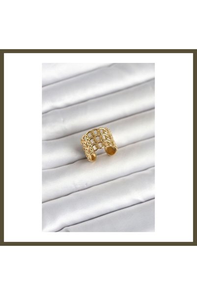 northcity n 316L Stainless Steel Gold-Colored Chain-Style Women's Ring BX
