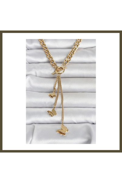 northcity n 316L Stainless Steel Gold-Colored Butterfly Dangle Necklace for W...