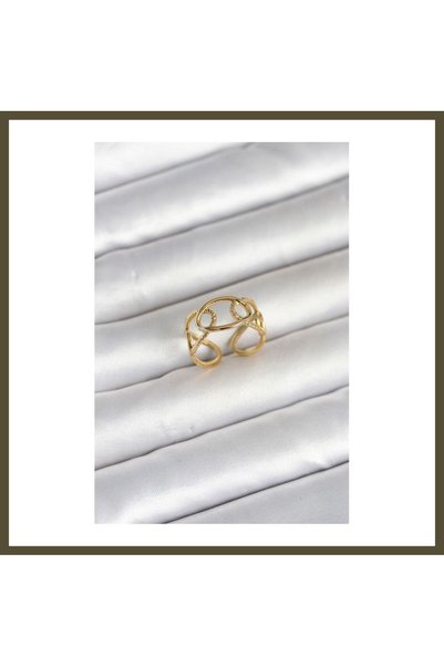 northcity n 316L Stainless Steel Gold-Colored Chain-Style Women's Ring BX