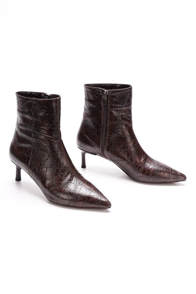 PASSAGE SHOES Γυναικεία μπότες με σχέδιο, μυτερή μύτη και κλασικό τακούνι 513...