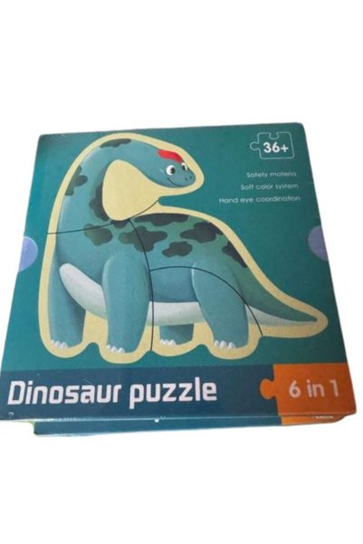 OEM Puzzle educativ 6 în 1 cu dinozauri pentru asociere și învățare prin joacă