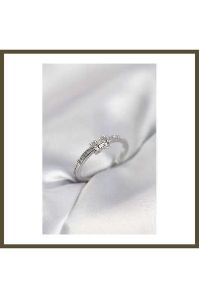 northcity n Silver-Colored Brass Women's Ring with Zircon Stone BX