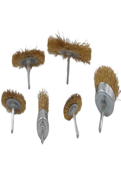 shopwave 6 &amp; Pin Wire Brush Set Rust Oil Dirt Paint Adhesive Remover (5047)