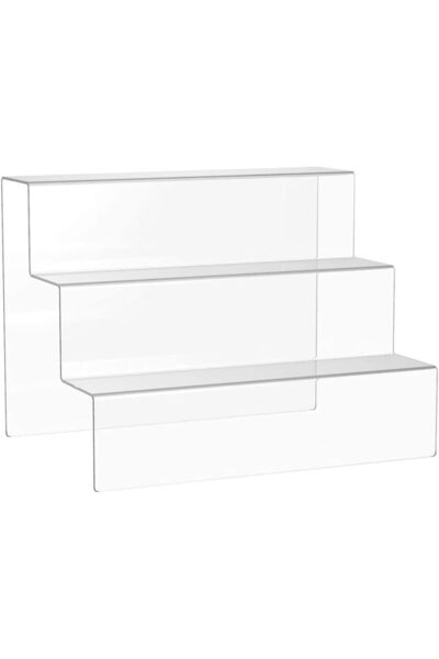 amiazi 3-Tier Cupcake Organizer Clear Acrylic Riser Display Shelf Showcase St...