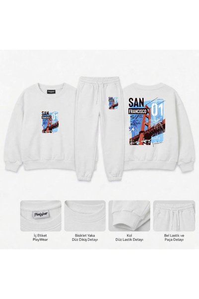 playwear Team Sweatshirt san-01 Printed for Girls, Boys, and Kids with a Crew...