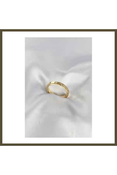 northcity n Gold-Toned Rice-Patterned Wedding Band with Star Accents for Wome...