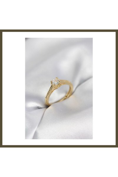 northcity n Women's Single-Layer Solitaire Ring with Gold-Colored Zircon, Mod...