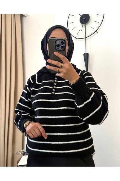 MERİÇ BOUTİQUE Pulover Yumoş cu nasturi în formă de os