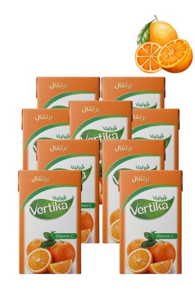 vertika 9 قطع من فيتامين سي باللون البرتقالي، 6 أظرف