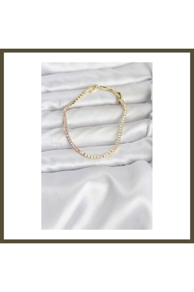 northcity n Gold-Colored Waterway Women's Bracelet with Pink and White Zircon...