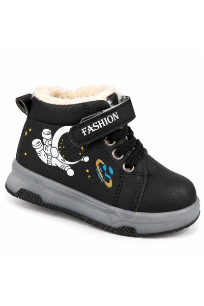 Superbaby Ghete imblanite cu lumini LED bareta velcro, Model Cosmo, Baieti, P...