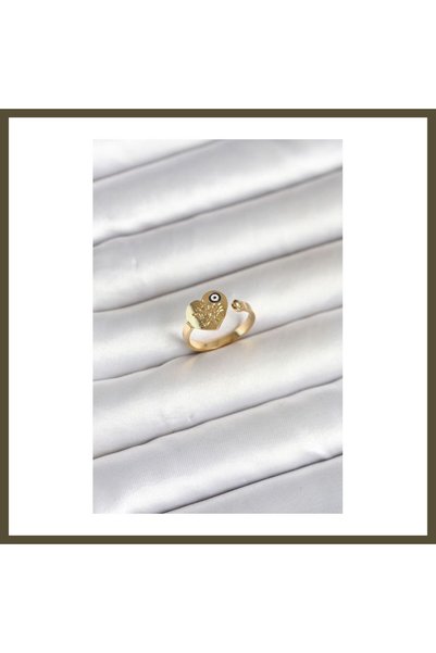 northcity n 316L Stainless Steel Gold-Colored Women's Ring with Evil Eye Deta...