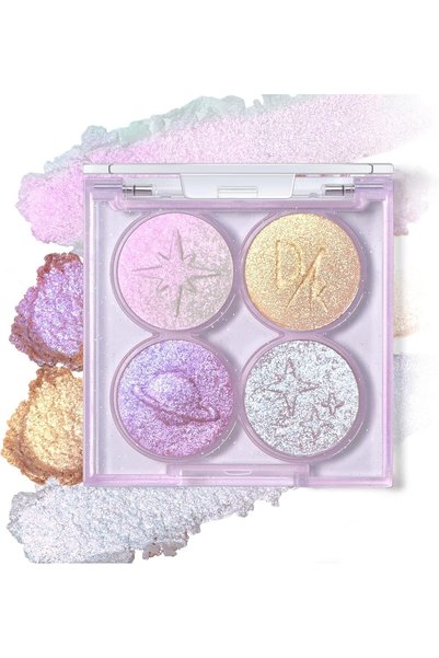 SWIUKPHE 4-Color Holographic Duochrome Glitter Eyeshadow Palette, Mini Purple...