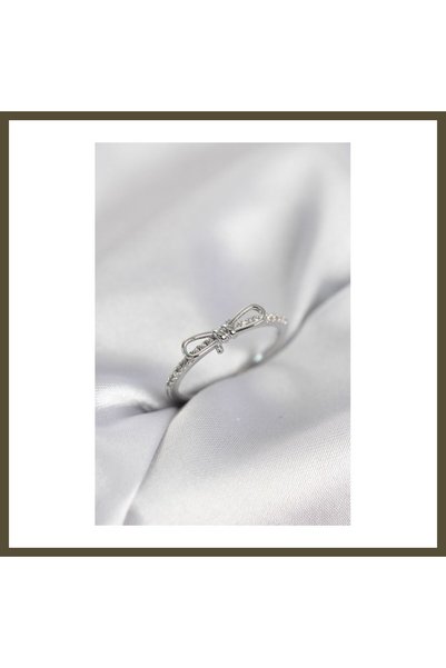 northcity n Silver-Colored Women's Ring with Zircon Stones with a Bow Detail BX