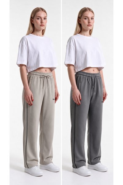 VESTRO Women's 2-Piece Sweatsuit Set with Side Pipes, Relaxed Fit, and Zipper...