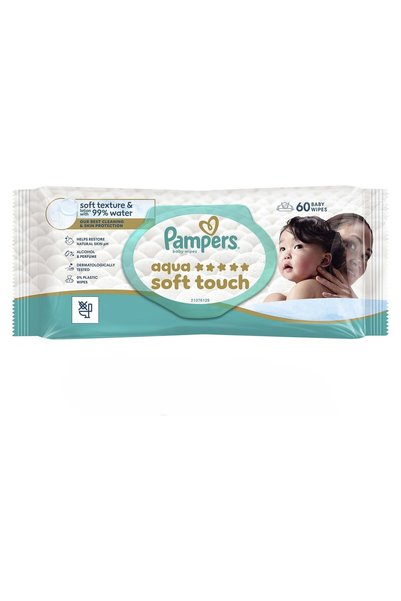 Pampers 2 Adet Aqua Soft Touch Islak Havlu 60'lı