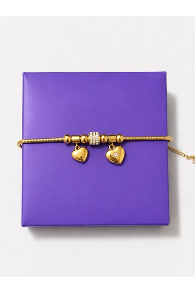 Gizemindünyası Premium Steel Bracelet with Gemstone Charms