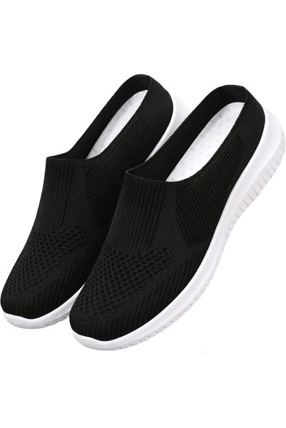 HAOYA Women's Slip-On Walking Shoes Lightweight Breathable Mesh Casual Flat S...