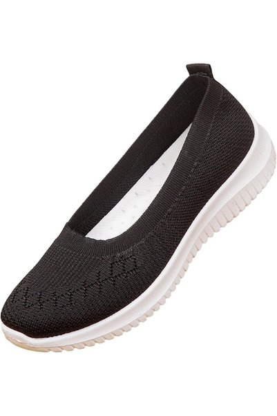 AioTio Slip on Shoes for Women Breathable Knit Walking Sneakers Flat Gym Nurs...