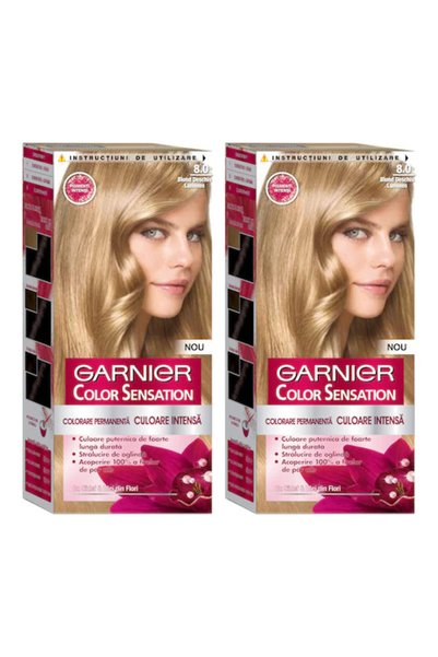 Garnier 2x PACHET Vopsea de păr permanentă cu amoniac Color Sensation 8.0 Blo...