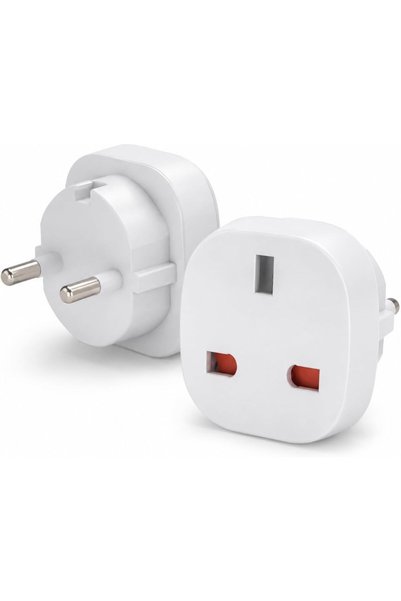 Generic UK/Saudi to European Plug Adapter, Pack of 2 | Type G 3-Pin to EU Typ...