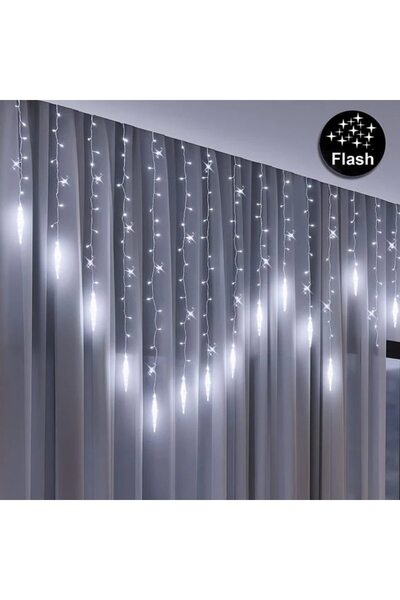 OEM Curtain light installation with 152 LED icicle bulbs, interconnectable, 3...