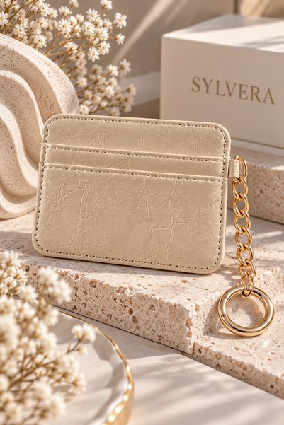 Sylvera Shop Faux Leather-Look Chain Strap Bag Charm with 3 Compartments: Cre...