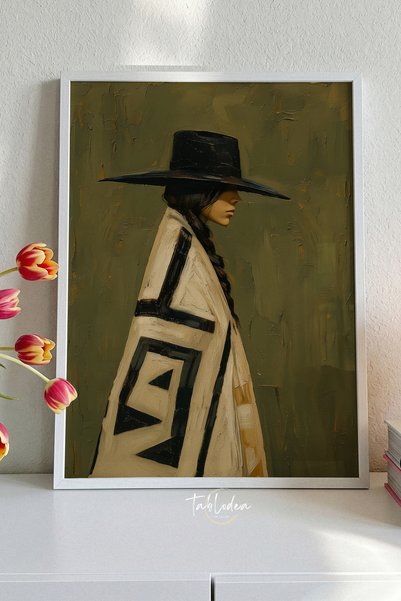 tablodea KIVA - Tablou decorativ în stil western cu model etnic, aspect de pi...