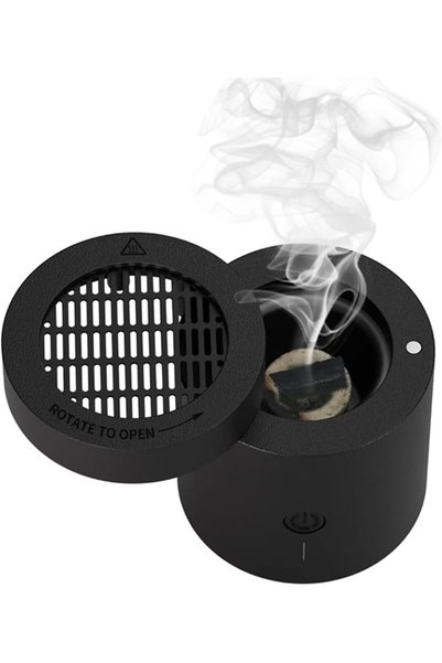 Telawah Rotating flip Electric Incense Burner bakhoor Portable USB Charging S...