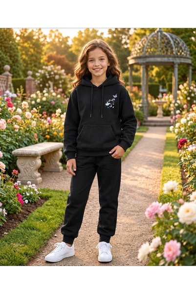 Generic Trendy Hoodie and Pants - Black - Size 5