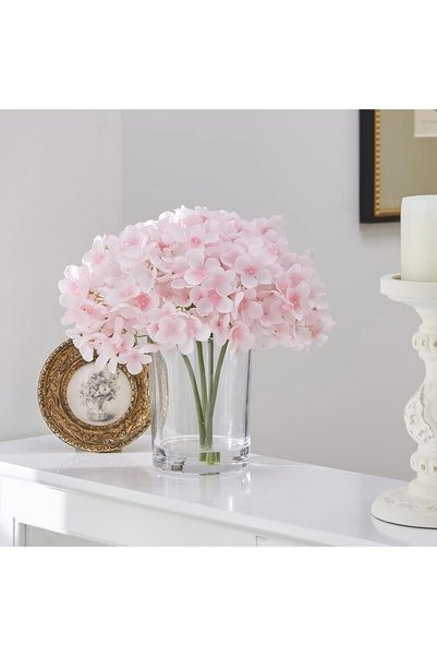GENERAL Faux White Hydrangea Artificial Flowers Bulk, Fake Silk Hydrangea Flo...