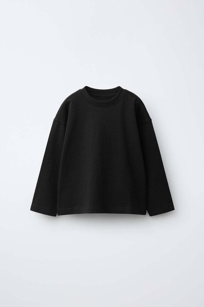 Magu 100% Cotton Basic Black Sweatshirt