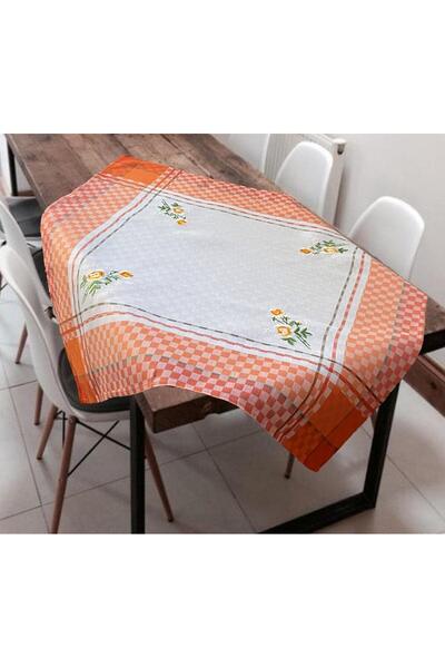 Linea Home ΛΙΝΟ ΤΡΑΠΕΖΟΜΑΝΤΙΛΟ ΖΑΚΑΡ ΜΕ ΚΕΝΤΗΜΑ ΚΡΙΝΟΥ 5580 ΠΟΡΤΟΚΑΛΙ 140Χ220...