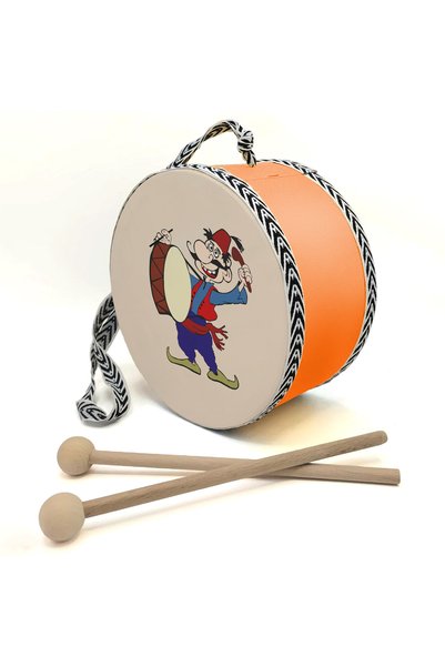 Souvenest Ramadan Drummer-Printed Leather Children's Drum (Ages 1–5) - Orange