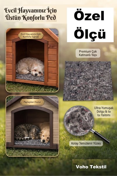 Voho Tekstil Kedi Köpek Sokak Kulübe İçin Yalıtım Pedi – Soğuk ve Nem Koruyuc...