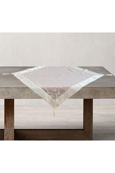 Linea Home Τετράγωνο Βουάλ Ζακάρ με Εκρού Μπορντούρα AZURE 85X85 LH2036128-1