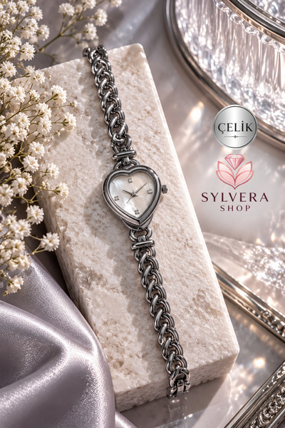 Sylvera Shop ساعة يد نسائية أنيقة بتصميم مميز، مينا بيضاء، سوار منسوج، هيكل م...