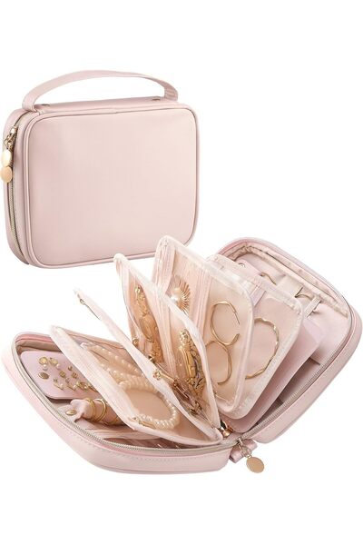 Lolalet Travel Jewelry Organizer Case with Velvet Pouches, Jewelry Binder Dis...