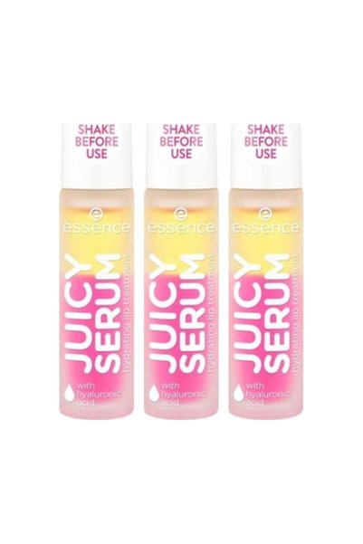 Essence 3x Опаковка хидратиращ серум за устни Juicy, 01 Малина, Есенция, 7.5 мл