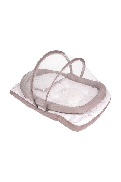 Generic Baby Nest Bed with Foldable Mosquito Net, Mattress and Pillow, Beige ...