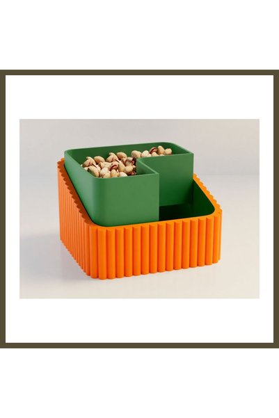 northcity n 3D-Printed Pistachio Bowl - Dual-Chambered Shell Separator Servin...
