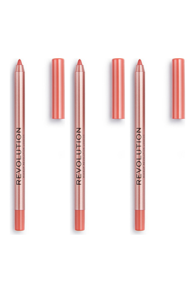 Revolution 3x Опаковка Сатенен молив за устни Makeup Satin Kiss, Heart Race, 1 г