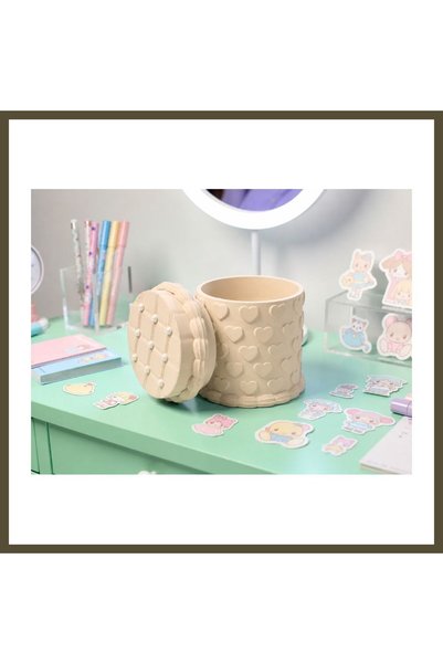 Generic Brand 3D-Printed Embossed Patterned Pencil Holder with Lid - Desktop ...