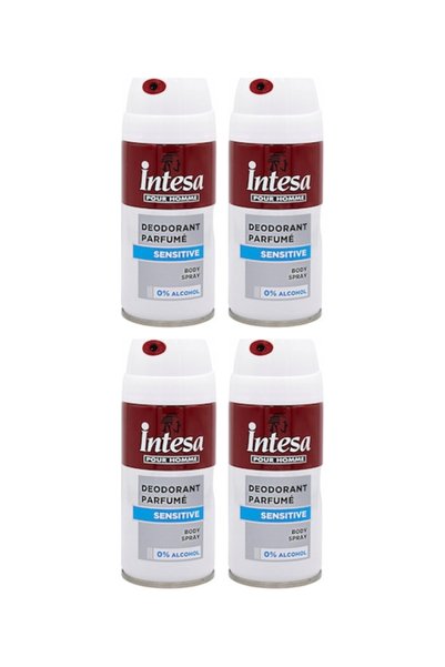 Intesa 4x ΣΥΣΚΕΥΑΣΙΑ Ανδρικό Αποσμητικό Sensitive, 150 ml, ήπια εφαρμογή, χωρ...