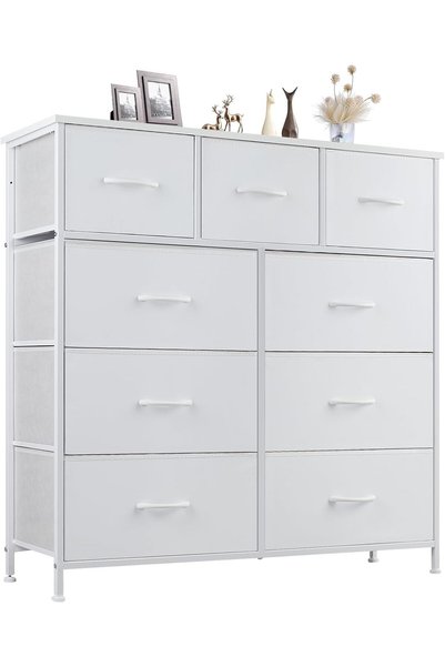 Bentifar 9-Drawer Dresser, Fabric Storage Dresser, Tall Chest Organizer Unit,...